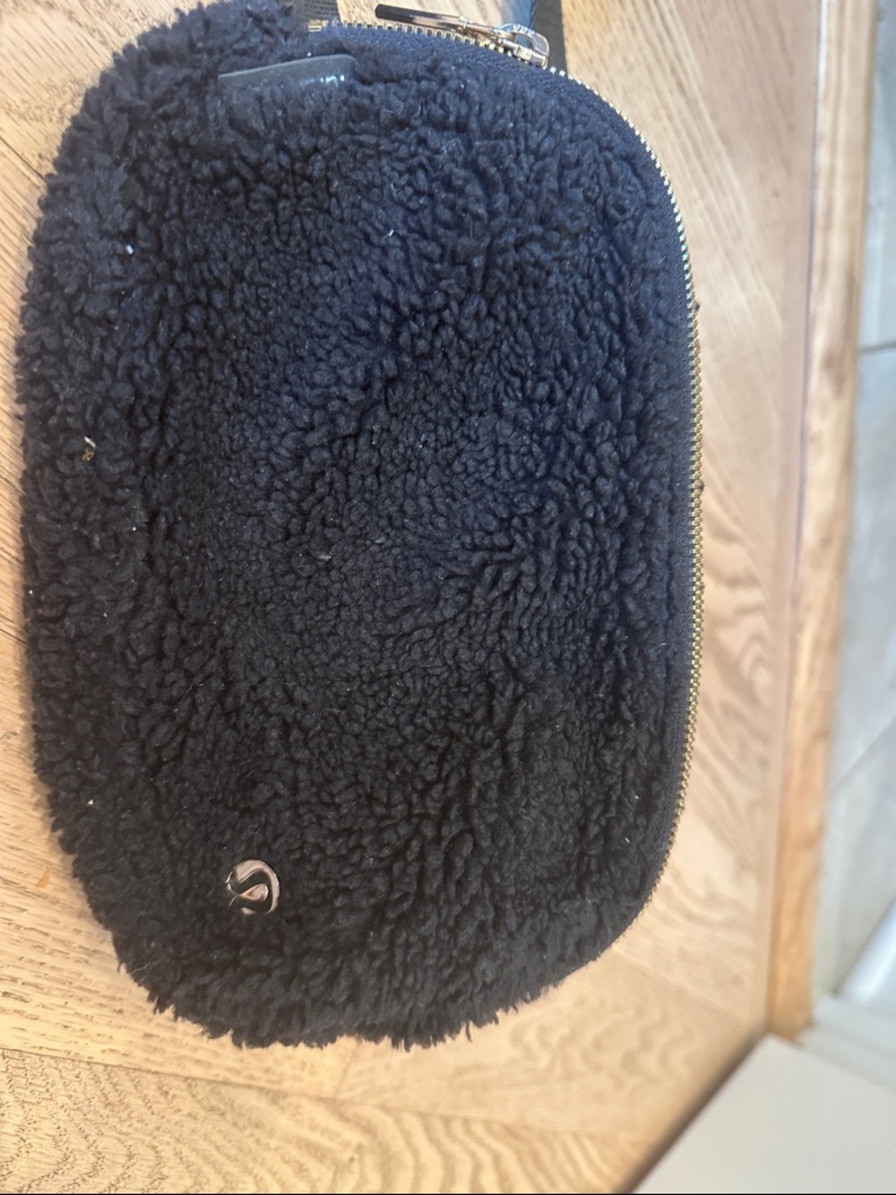 lululemon Black and Maroon Sherpa Zip Pouch